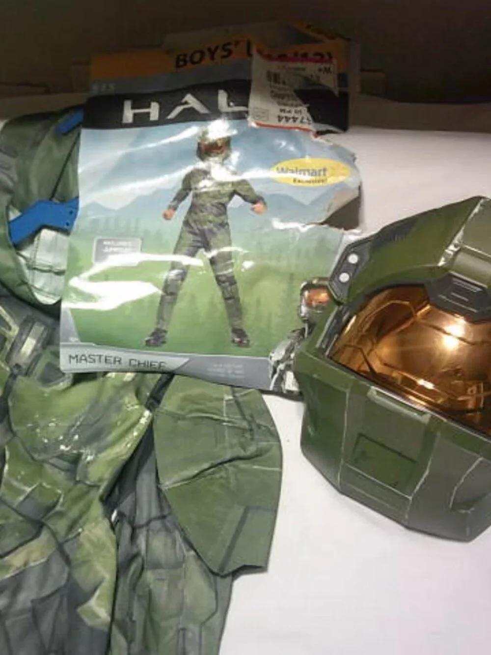 NEW DISGUISE BOYS SIZE L 10-12 HALO MASTER CHIEF HALLOWEEN COSTUME JUMPSUIT 👦